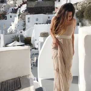 Nude lace maxi dress. Size xs-small.